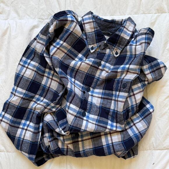 Weatherproof Other - weatherproof vintage blue white plaid flannel shirt collared long sleeve cotton